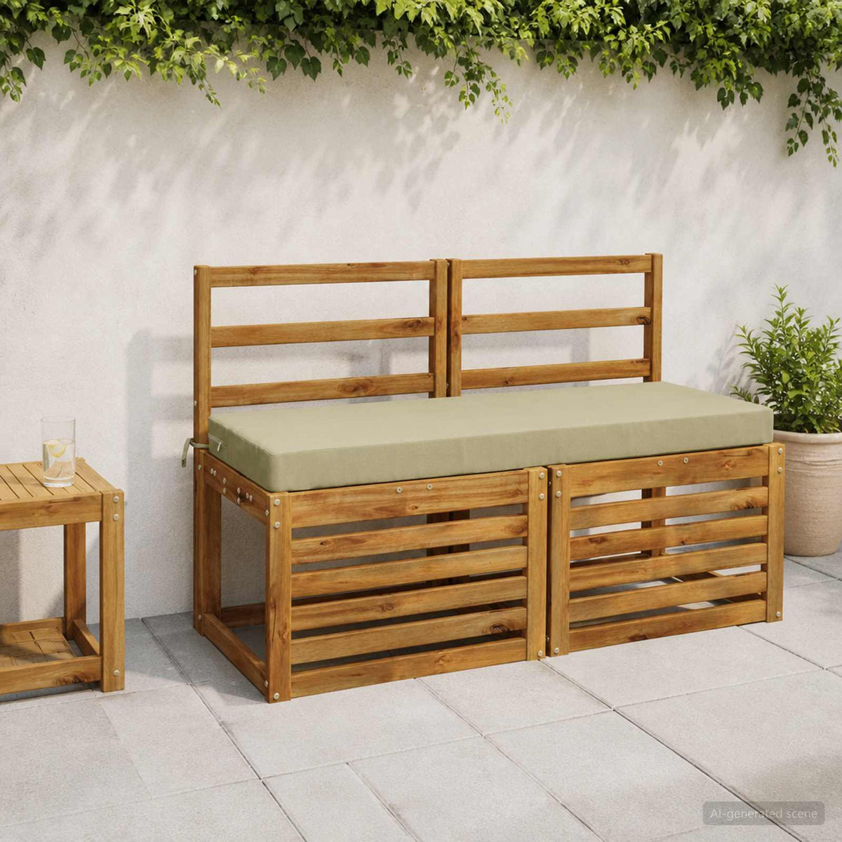 Bench Cushions SOEST Polyester Melange Light green