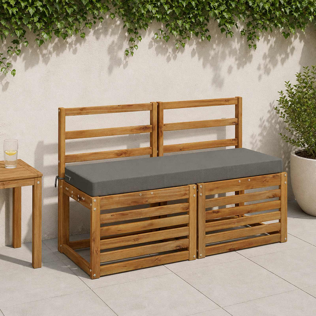 Bench Cushions SOEST Polyester Melange Grey