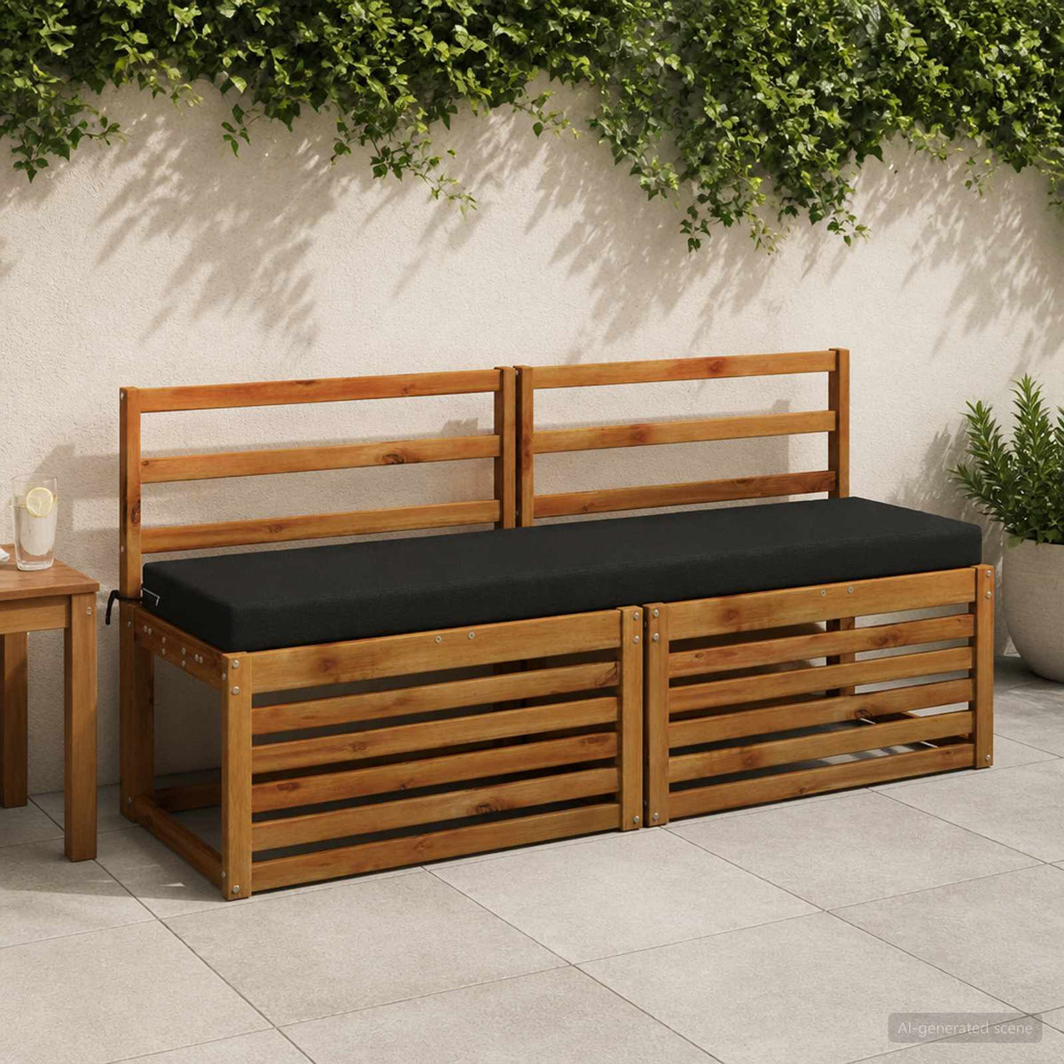 Bench Cushion SOEST 100% Polyester Black