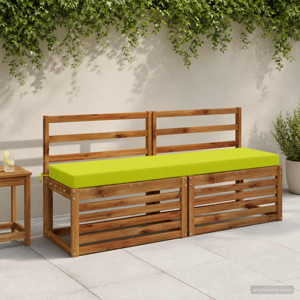 vidaXL Bench Cushion SOEST 100% Polyester Bright Green 160 x 40 x 8 cm 1