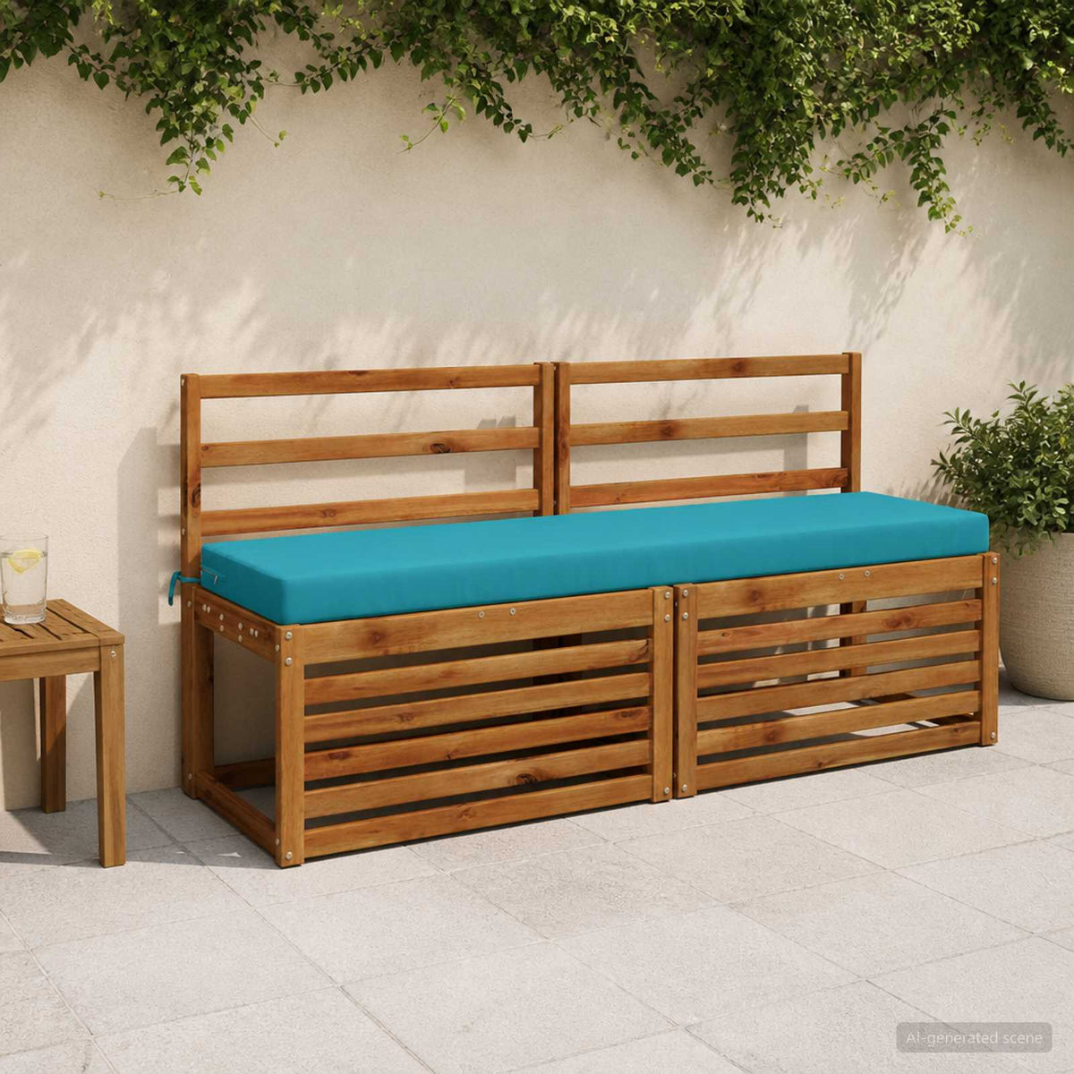 vidaXL Bench Cushion SOEST 100% Polyester Turquoise 160 x 40 x 8 cm 1