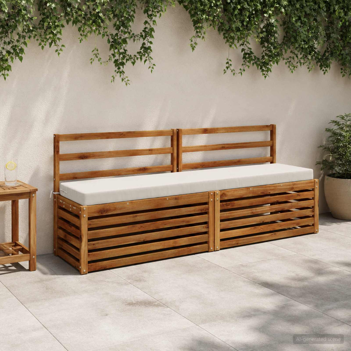 Bench Cushion SOEST Polyester Melange White