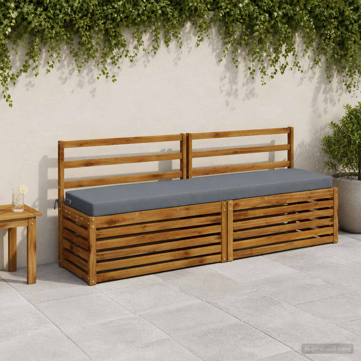 Bench Cushion SOEST Polyester Melange Blue