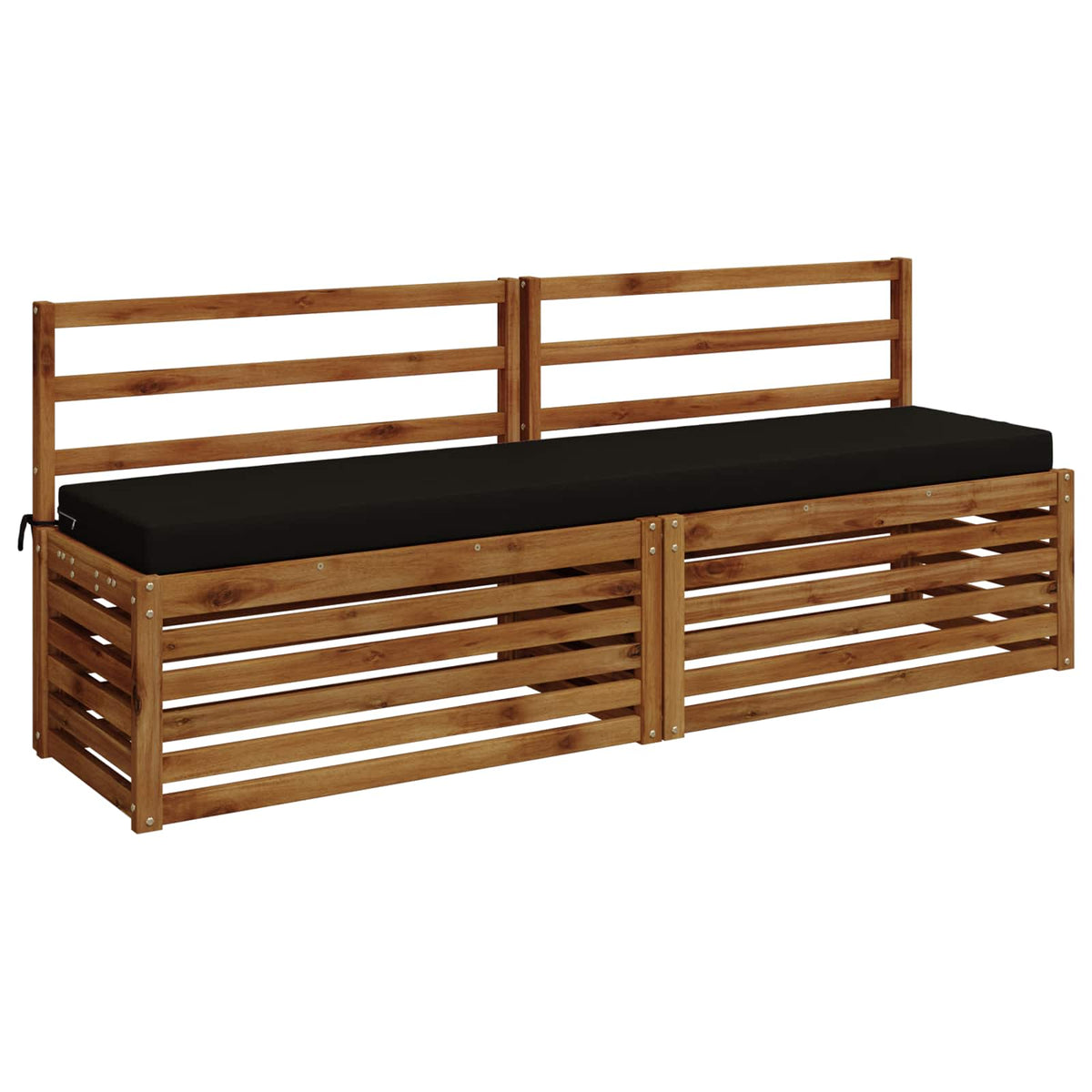 vidaXL Bench Cushion SOEST 100% Polyester Black 170 x 40 x 8 cm 3