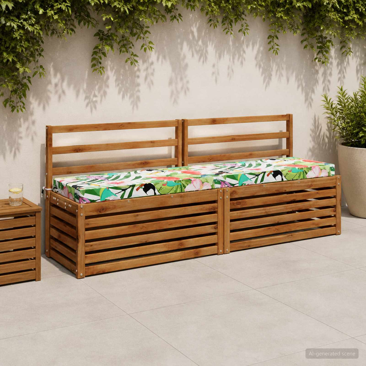 vidaXL Bench Cushion SOEST 100% Polyester Multicolour 170 x 40 x 8 cm 1