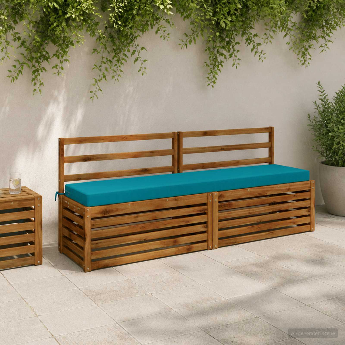 Bench Cushion SOEST Polyester Turquoise
