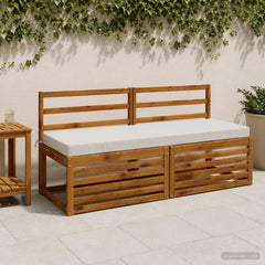 Bench Cushion SOEST 100% Polyester 150 x 50 x 8 cm Melange White
