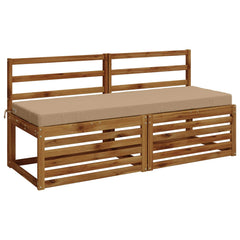 vidaXL Bench Cushion SOEST 100% Polyester Sand 140 x 50 x 8 cm 3