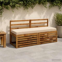 Bench Cushion SOEST 100% Polyester 150 x 50 x 8 cm Melange Cream