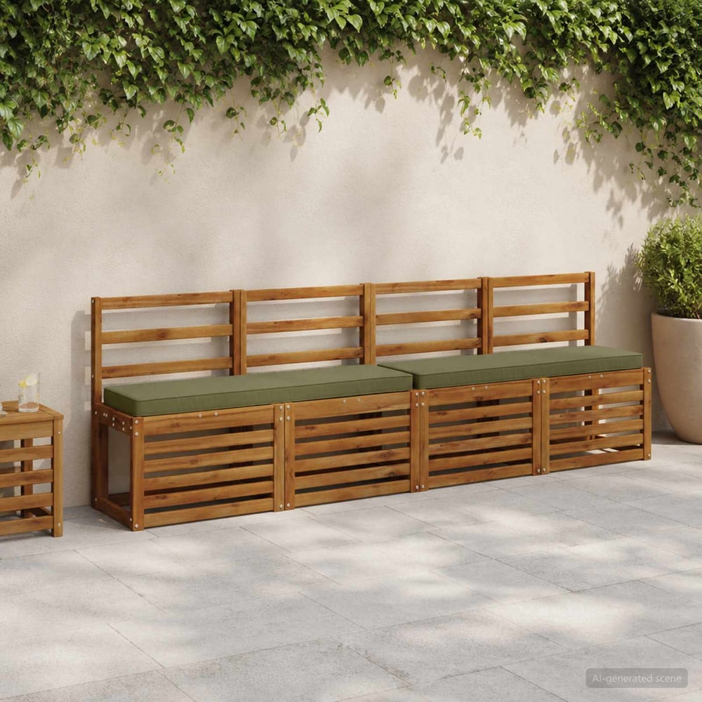 vidaXL 2-Piece Bench Cushions VUGHT 2 pcs 100% Polyester Olive Green 1