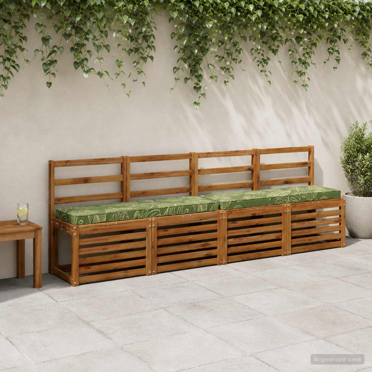 vidaXL 2-Piece Bench Cushions VUGHT 2 pcs 100% Polyester Leaf Design 1