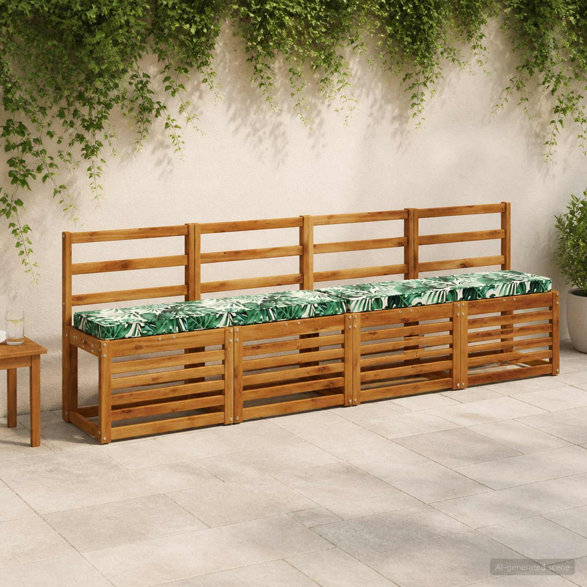 vidaXL 2-Piece Bench Cushions VUGHT 2 pcs 100% Polyester Leaf Pattern 1