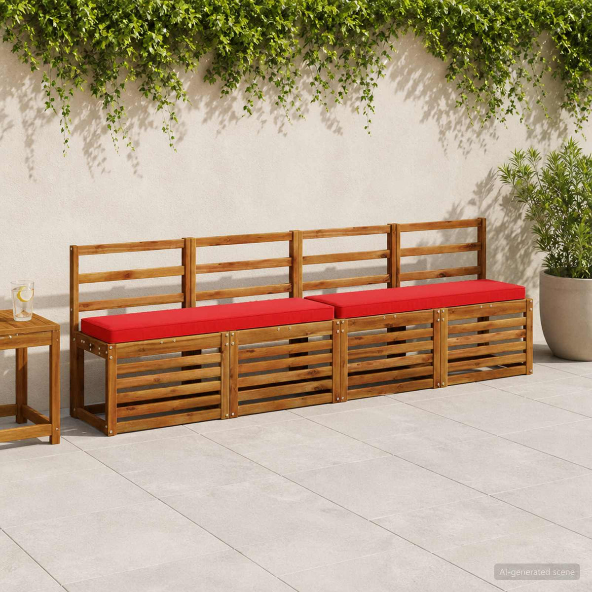 vidaXL 2-Piece Bench Cushions VUGHT 2 pcs 100% Polyester Red 1