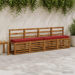 2-Piece Bench Cushions VUGHT 100% Polyester Taupe 2 pcs in Wine Red (polyester)
