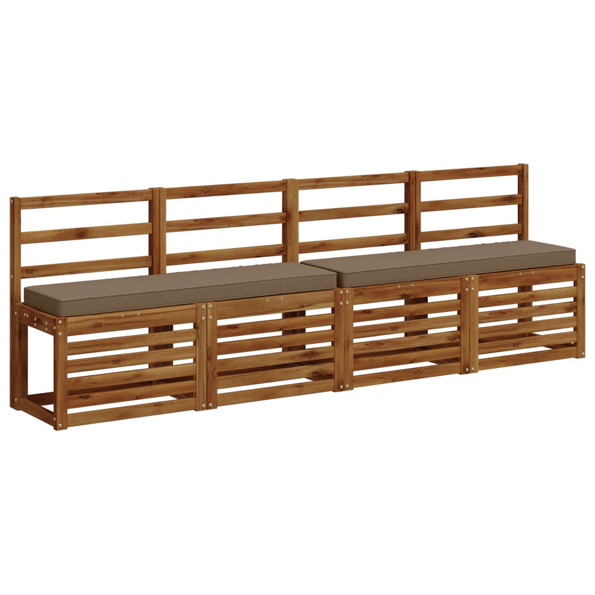 vidaXL 2-Piece Bench Cushions VUGHT 2 pcs 100% Polyester Taupe 3