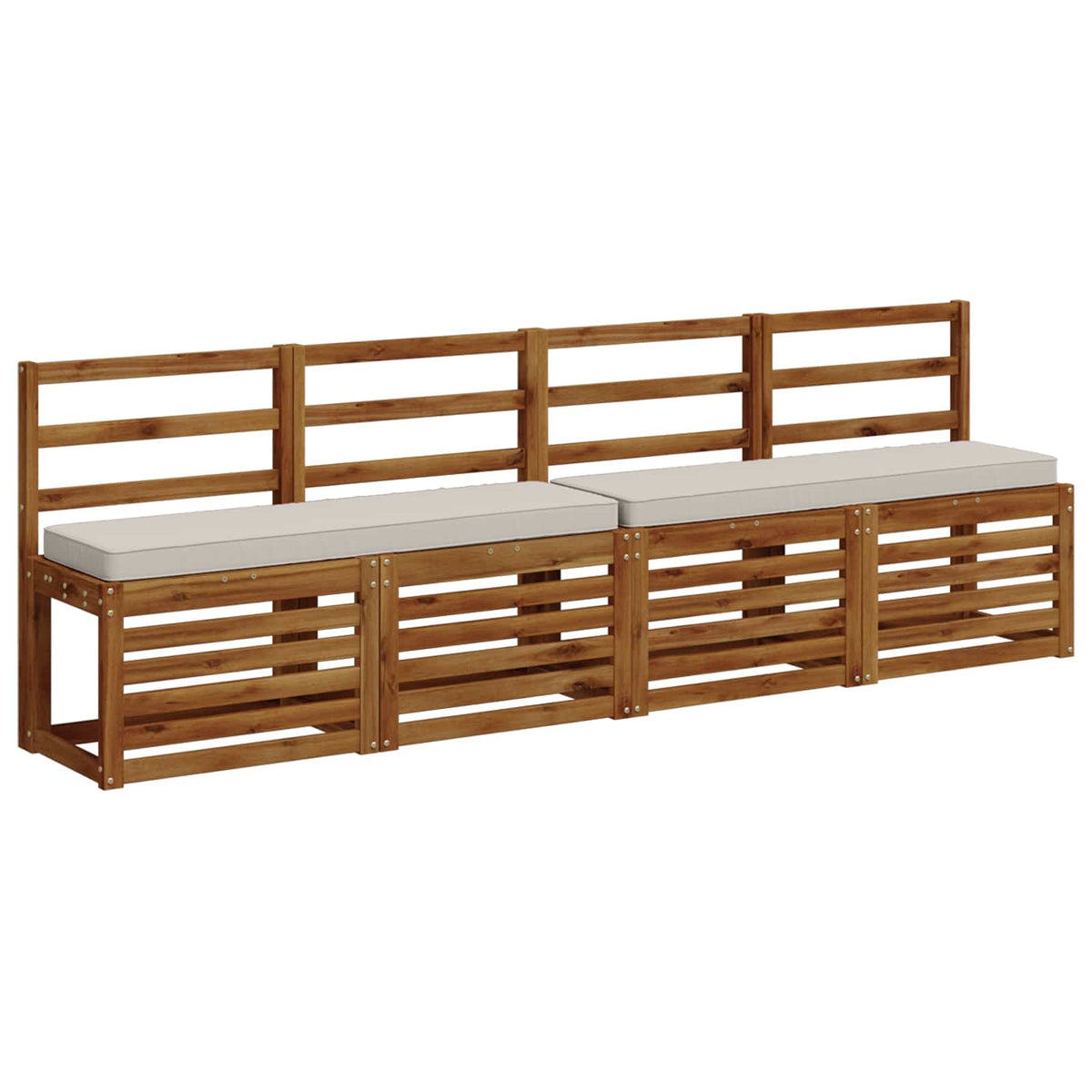 2-Piece Bench Cushions VUGHT 100% Polyester Taupe 2 pcs