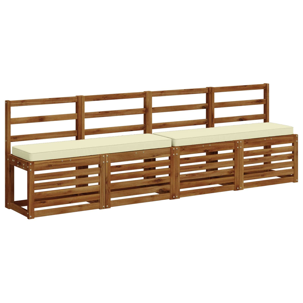 vidaXL 2-Piece Bench Cushions VUGHT 2 pcs 100% Polyester Cream 3