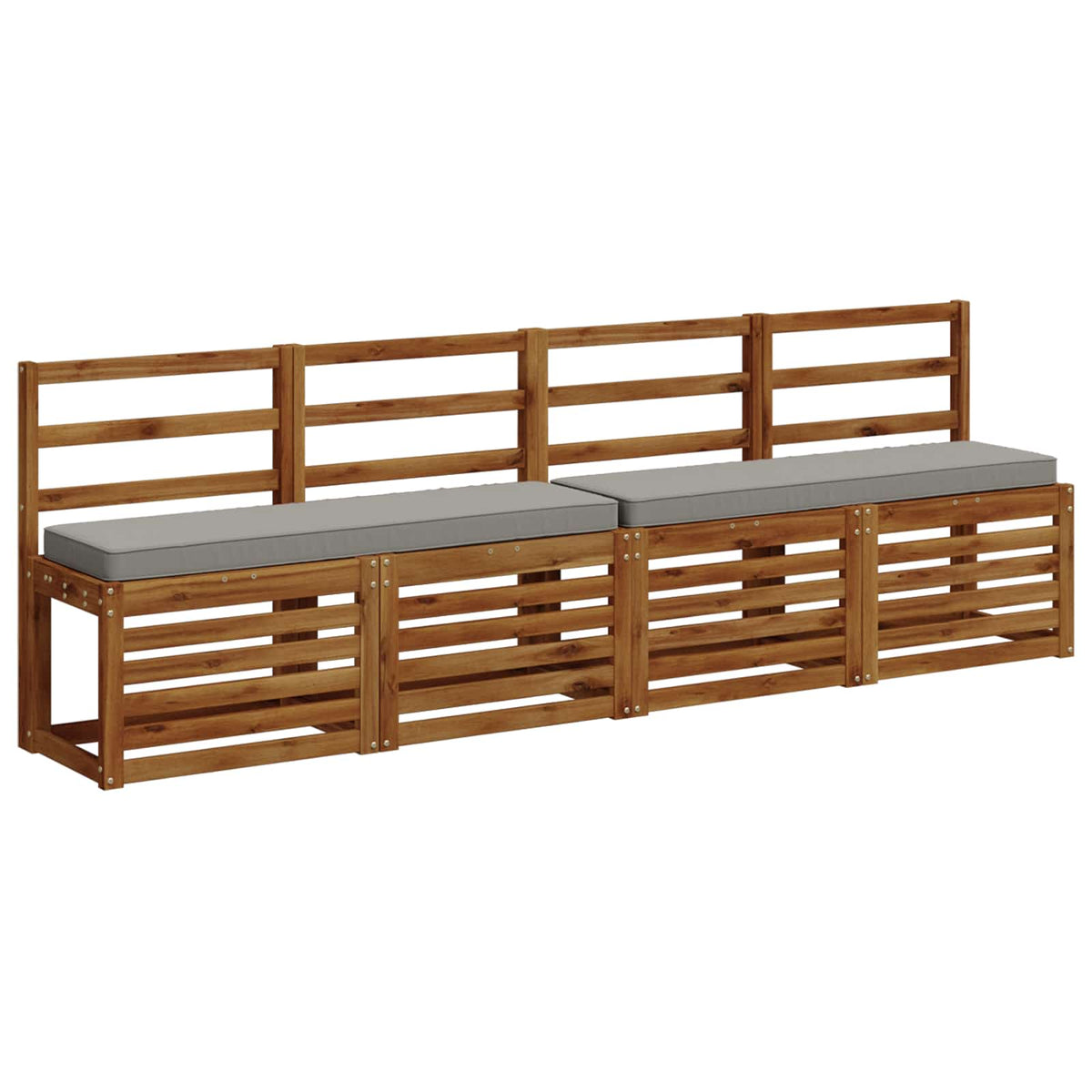 vidaXL 2-Piece Bench Cushions VUGHT 2 pcs 100% Polyester Grey 3