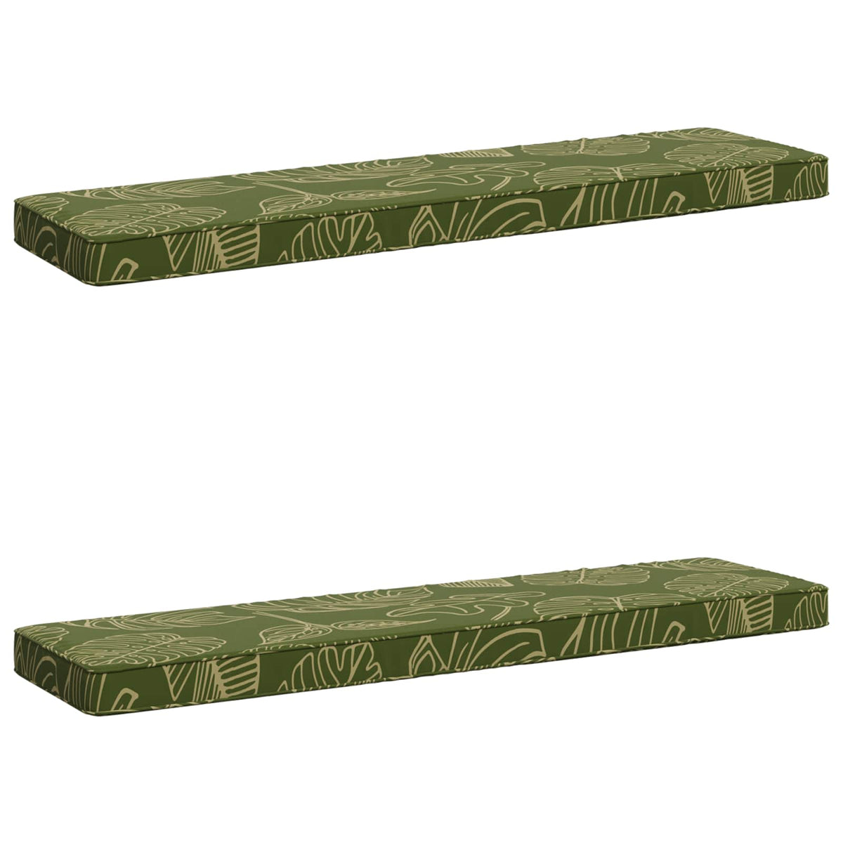 vidaXL 2-Piece Bench Cushions VUGHT 2 pcs 100% Polyester Leaf Design 2