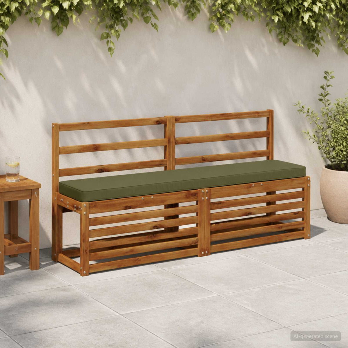 2-Piece Bench Cushions VUGHT 2 pcs 100% Polyester Olive Green 1