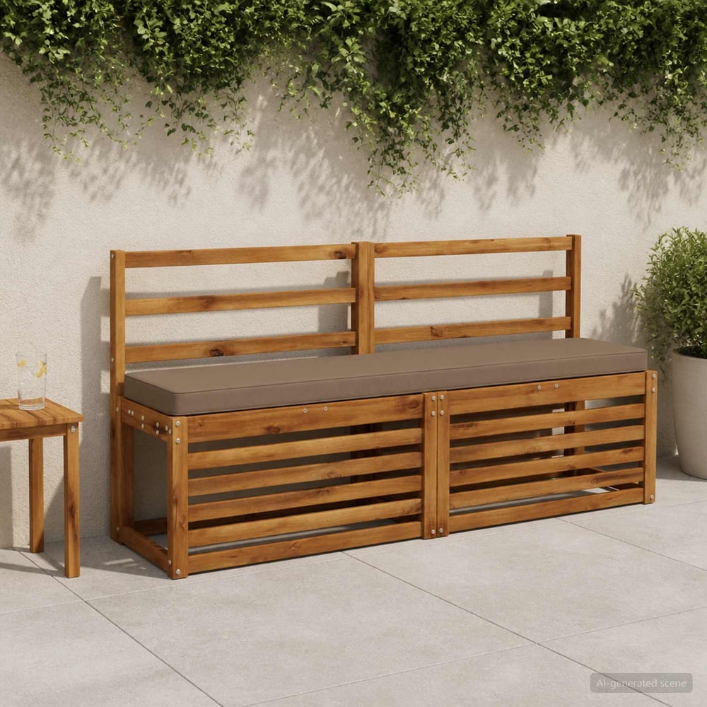 2-Piece Bench Cushions VUGHT 2 pcs 100% Polyester Taupe 1