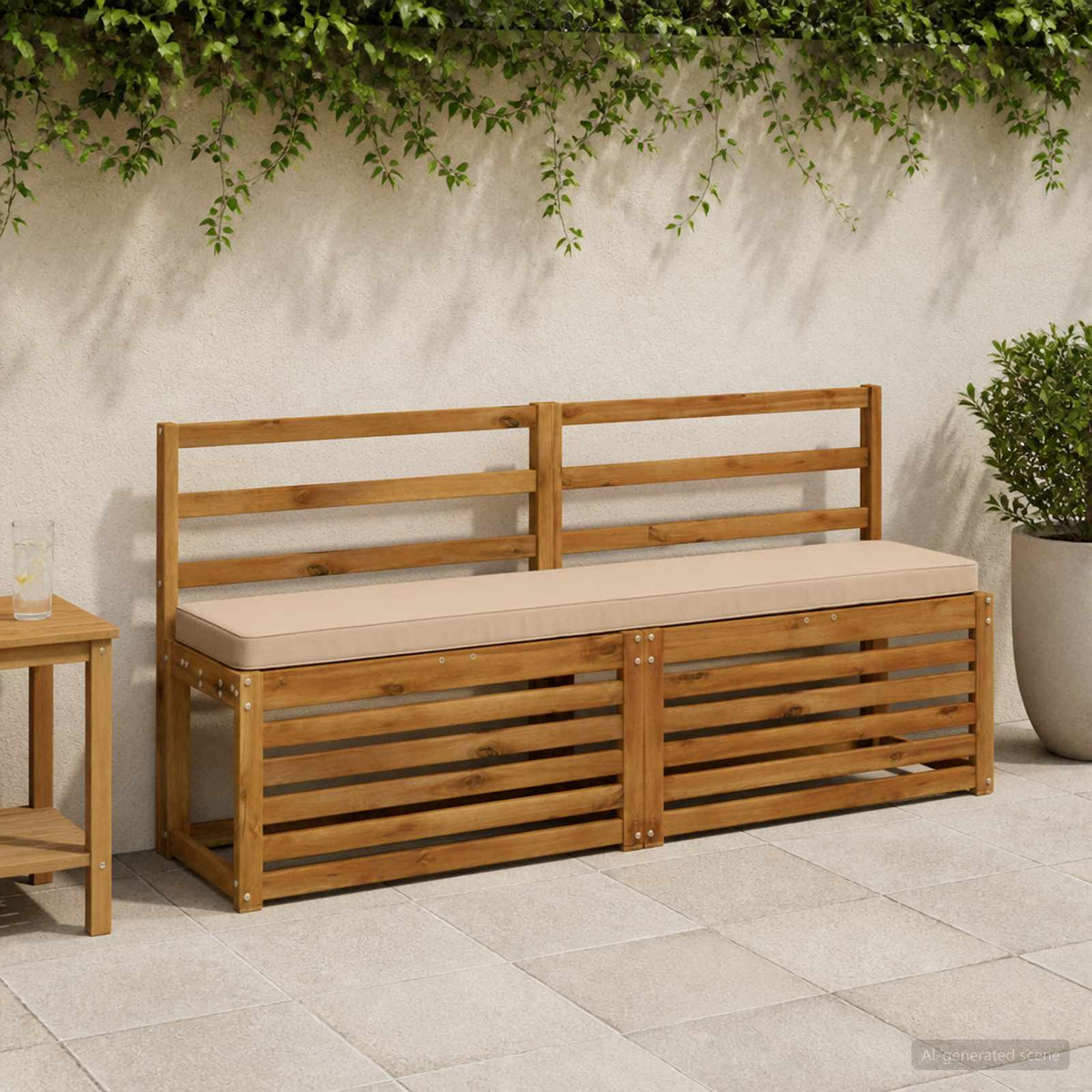 2-Piece Bench Cushions VUGHT 2 pcs 100% Polyester Sand 1