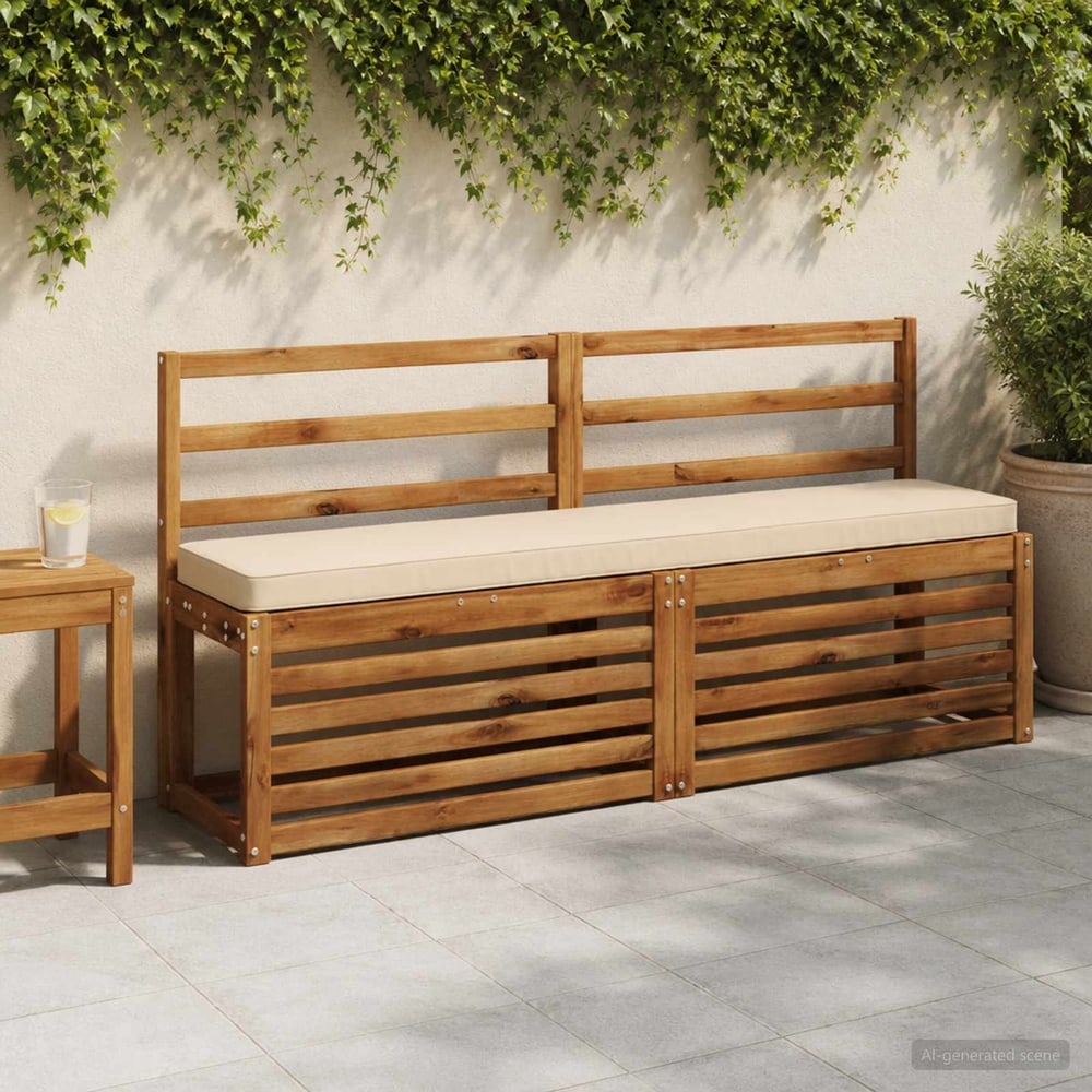 2-Piece Bench Cushions VUGHT 2 pcs 100% Polyester Cream 1