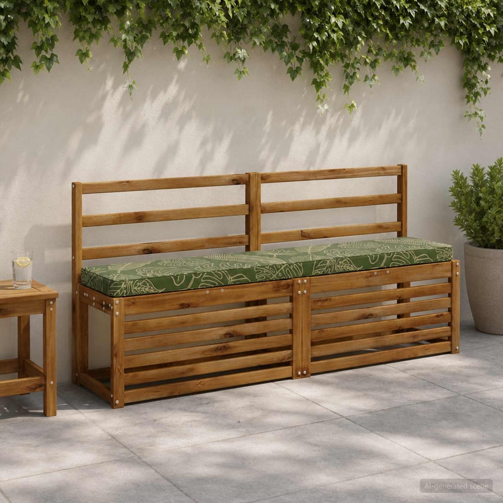 2-Piece Bench Cushions VUGHT 2 pcs 100% Polyester Leaf Design 1