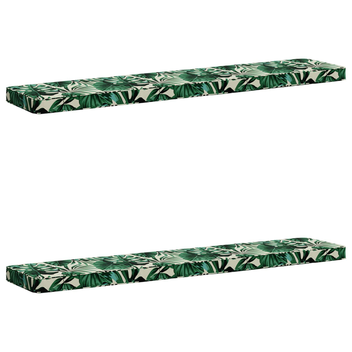 2-Piece Bench Cushions VUGHT 2 pcs 100% Polyester Leaf Pattern 2