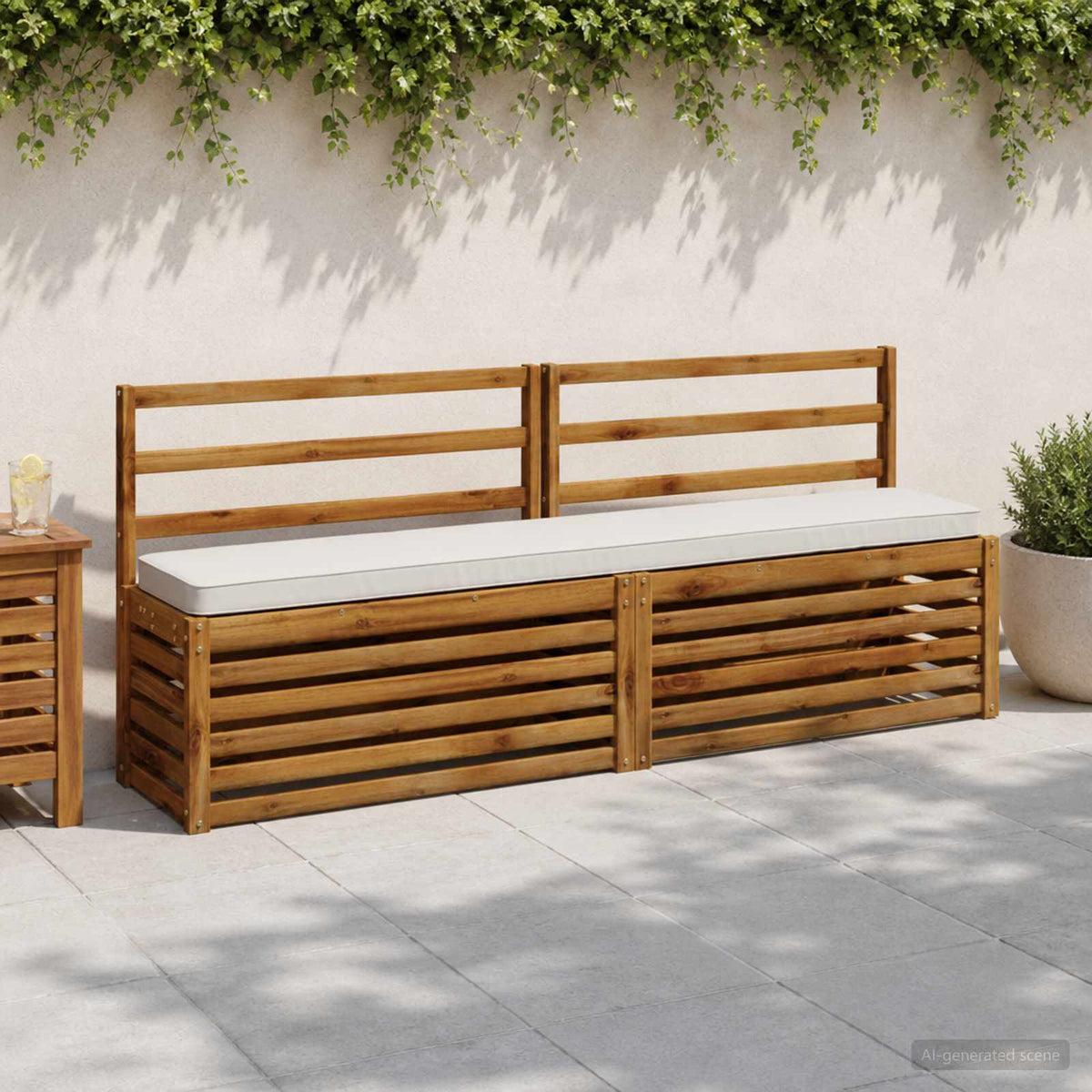 2-Piece Bench Cushions VUGHT 2 pcs 100% Polyester White 1