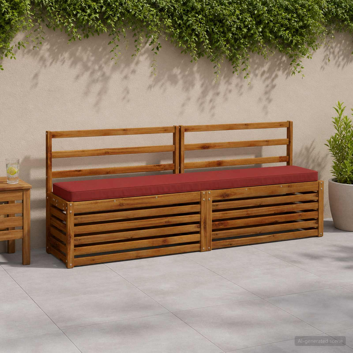 2-Piece Bench Cushions VUGHT 2 pcs 100% Polyester Red 1