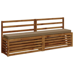 2-Piece Bench Cushions VUGHT 2 pcs 100% Polyester Taupe 3