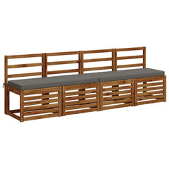 vidaXL 2-Piece Bench Cushions VUGHT 2 pcs 100% Polyester Grey 3