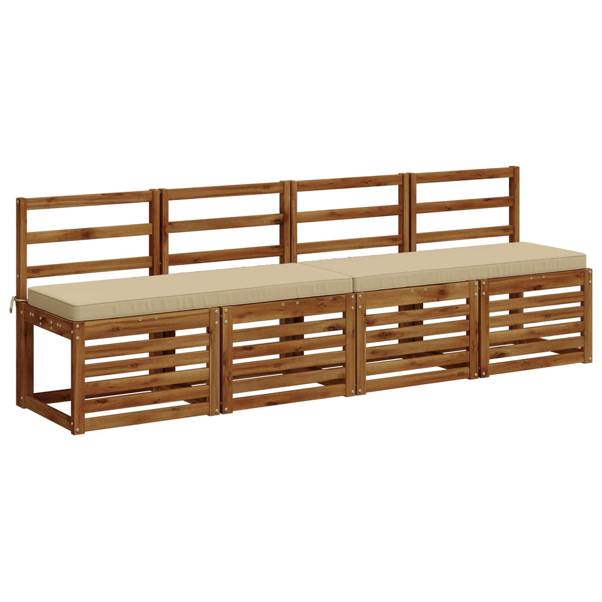 vidaXL 2-Piece Bench Cushions VUGHT 2 pcs 100% Polyester Beige 3
