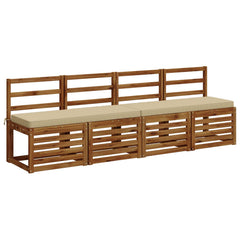 vidaXL 2-Piece Bench Cushions VUGHT 2 pcs 100% Polyester Beige 3
