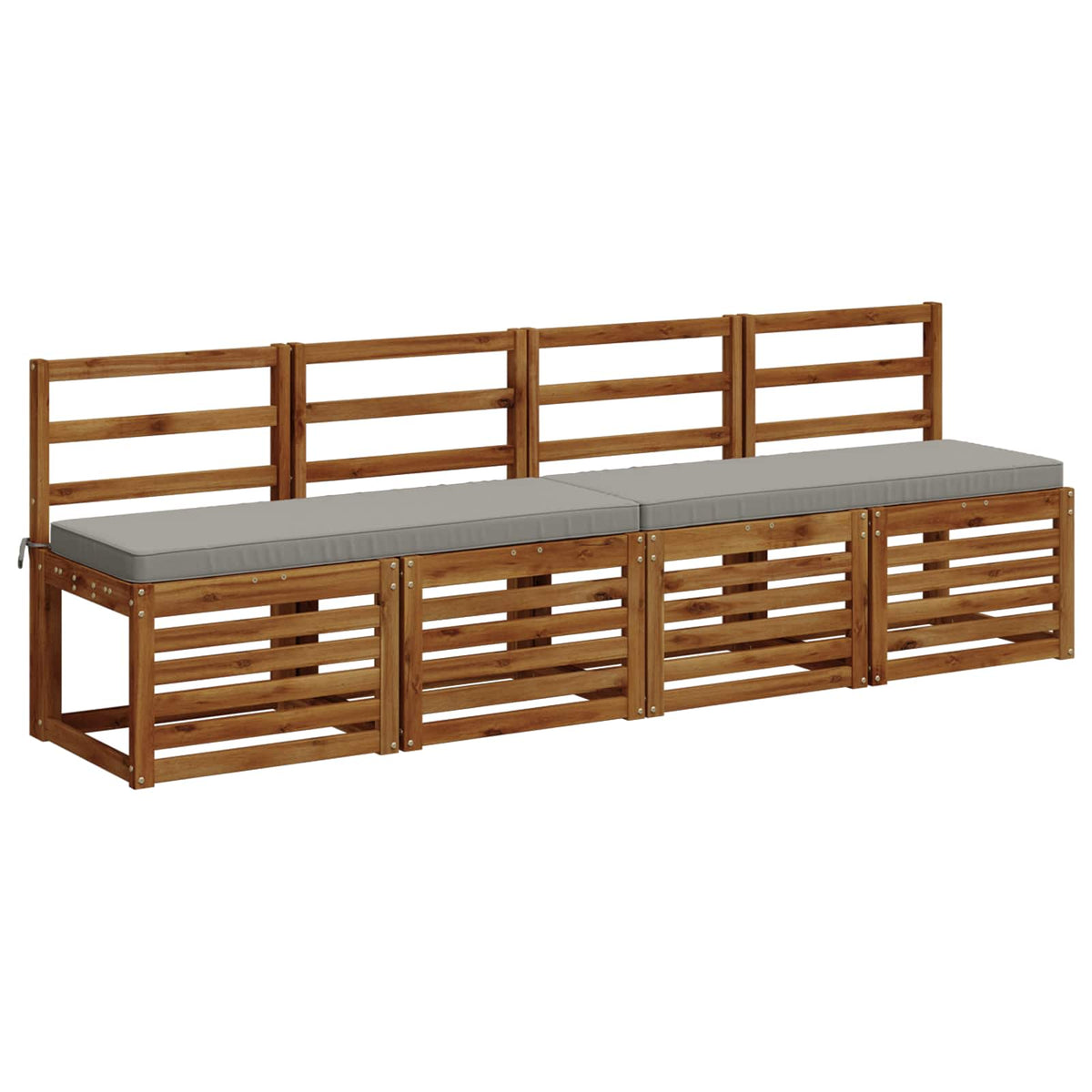vidaXL 2-Piece Bench Cushions VUGHT 2 pcs 100% Polyester Grey 3