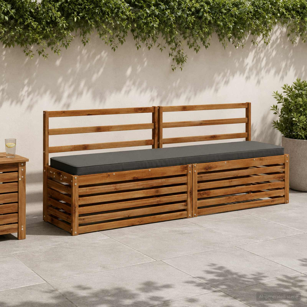vidaXL 2-Piece Bench Cushions VUGHT 2 pcs 100% Polyester Anthracite 1