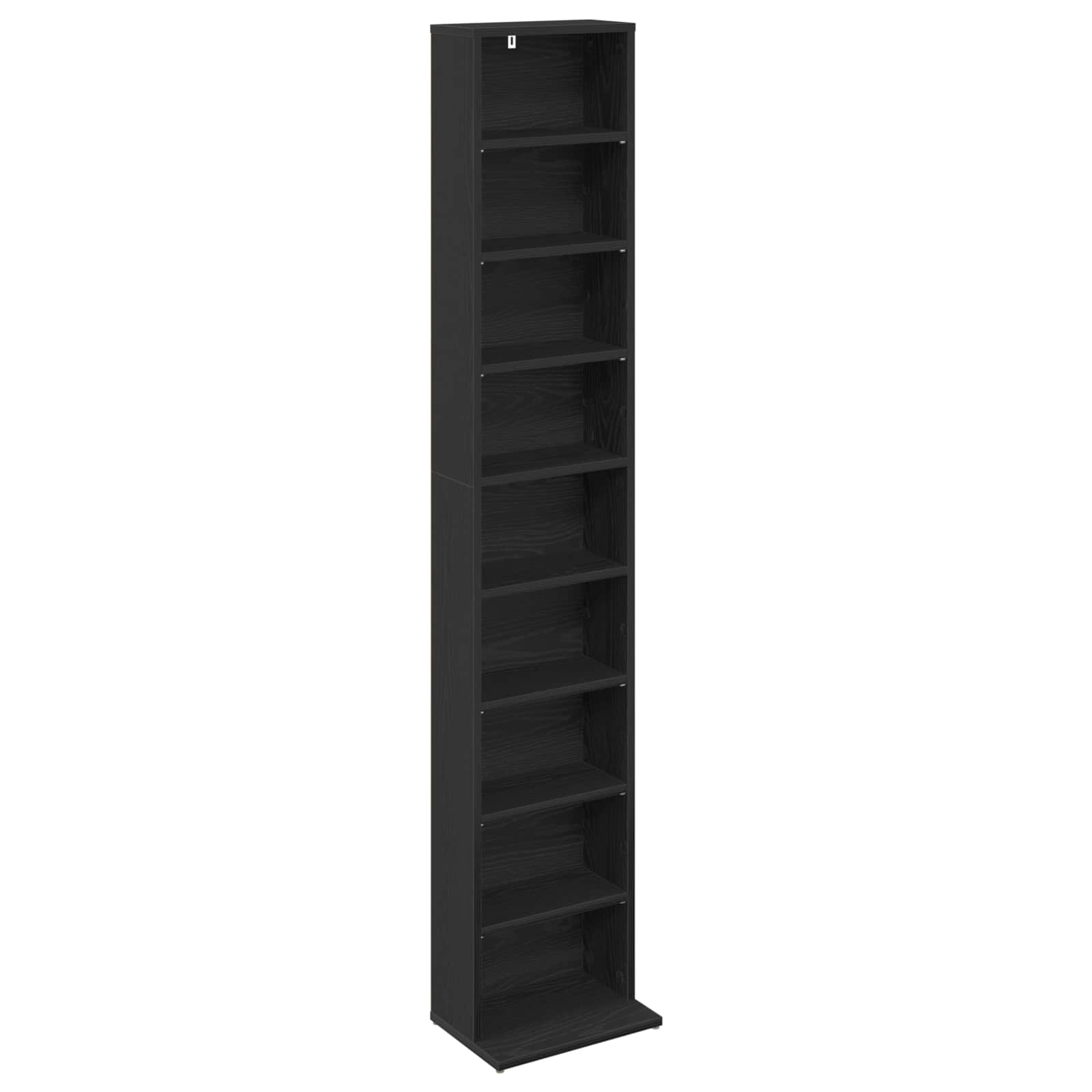 vidaXL CD Cabinet 2 pcs Black Oak 33 x 23.5 x 175 cm Engineered Wood 4