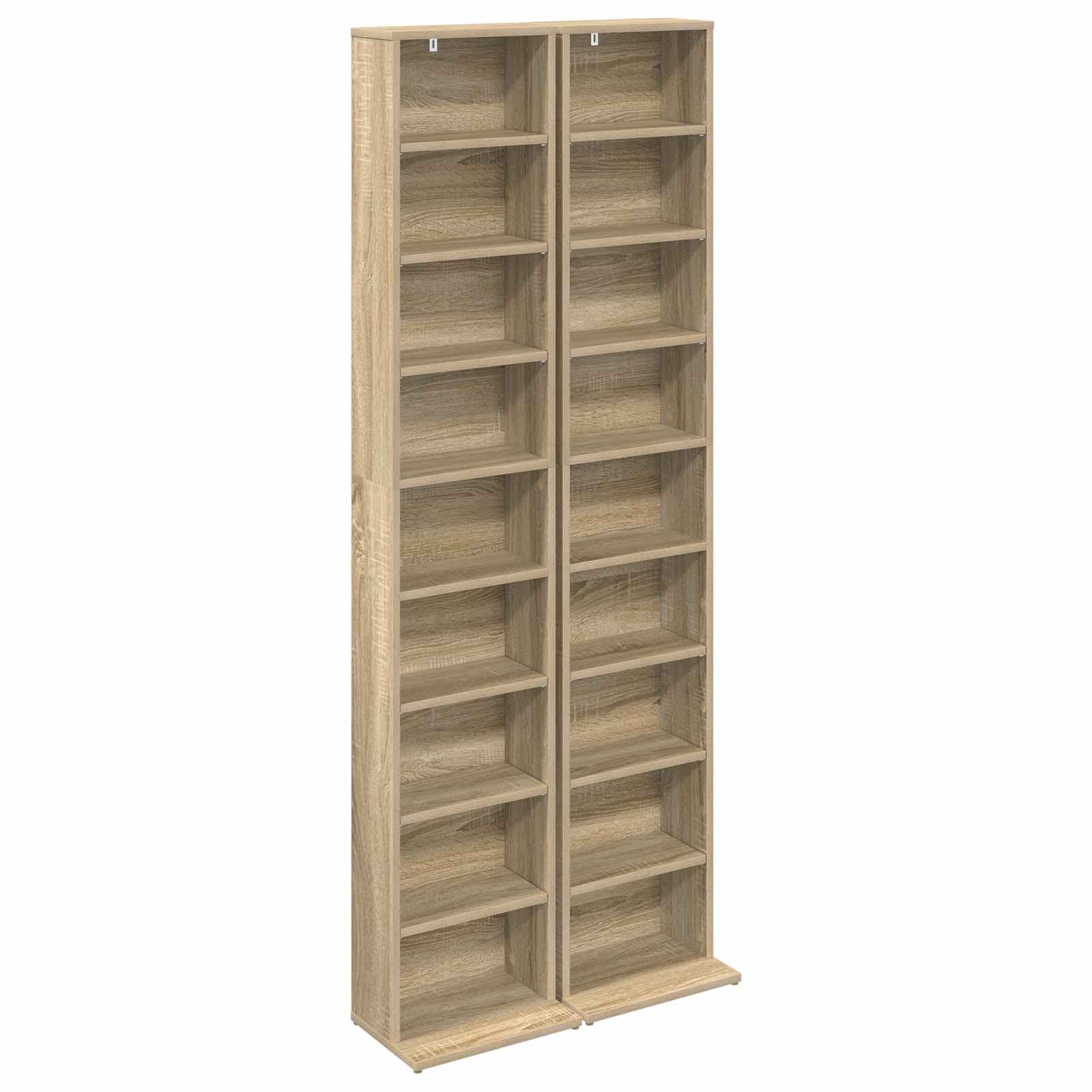 vidaXL CD Cabinet 2 pcs Sonoma Oak 33 x 23.5 x 175 cm Engineered Wood 2