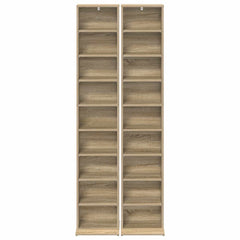 vidaXL CD Cabinet 2 pcs Sonoma Oak 33 x 23.5 x 175 cm Engineered Wood 6