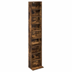 vidaXL CD Cabinet 2 pcs Smoked Oak 33 x 23.5 x 175 cm Engineered Wood 4