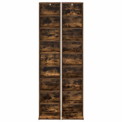 vidaXL CD Cabinet 2 pcs Smoked Oak 33 x 23.5 x 175 cm Engineered Wood 6