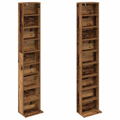 vidaXL CD Cabinet 2 pcs Old Wood 33 x 23.5 x 175 cm Engineered Wood 5