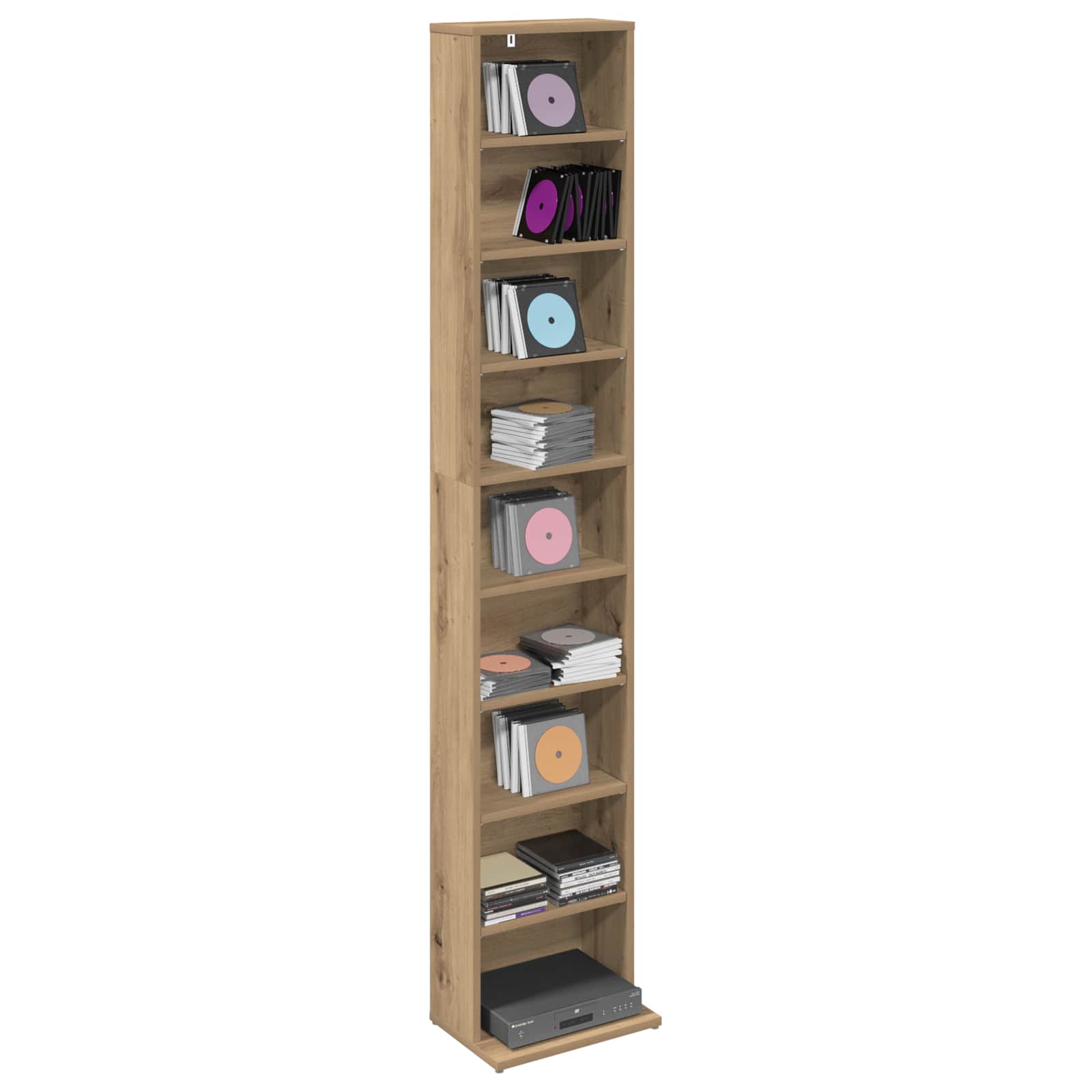 vidaXL CD Cabinet Artisan Oak 33 x 23.5 x 175 cm Engineered Wood 3