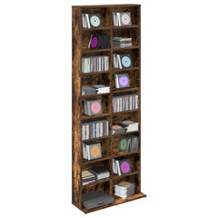 vidaXL CD Cabinet Smoked Oak 65 x 23.5 x 175 cm Engineered Wood 3