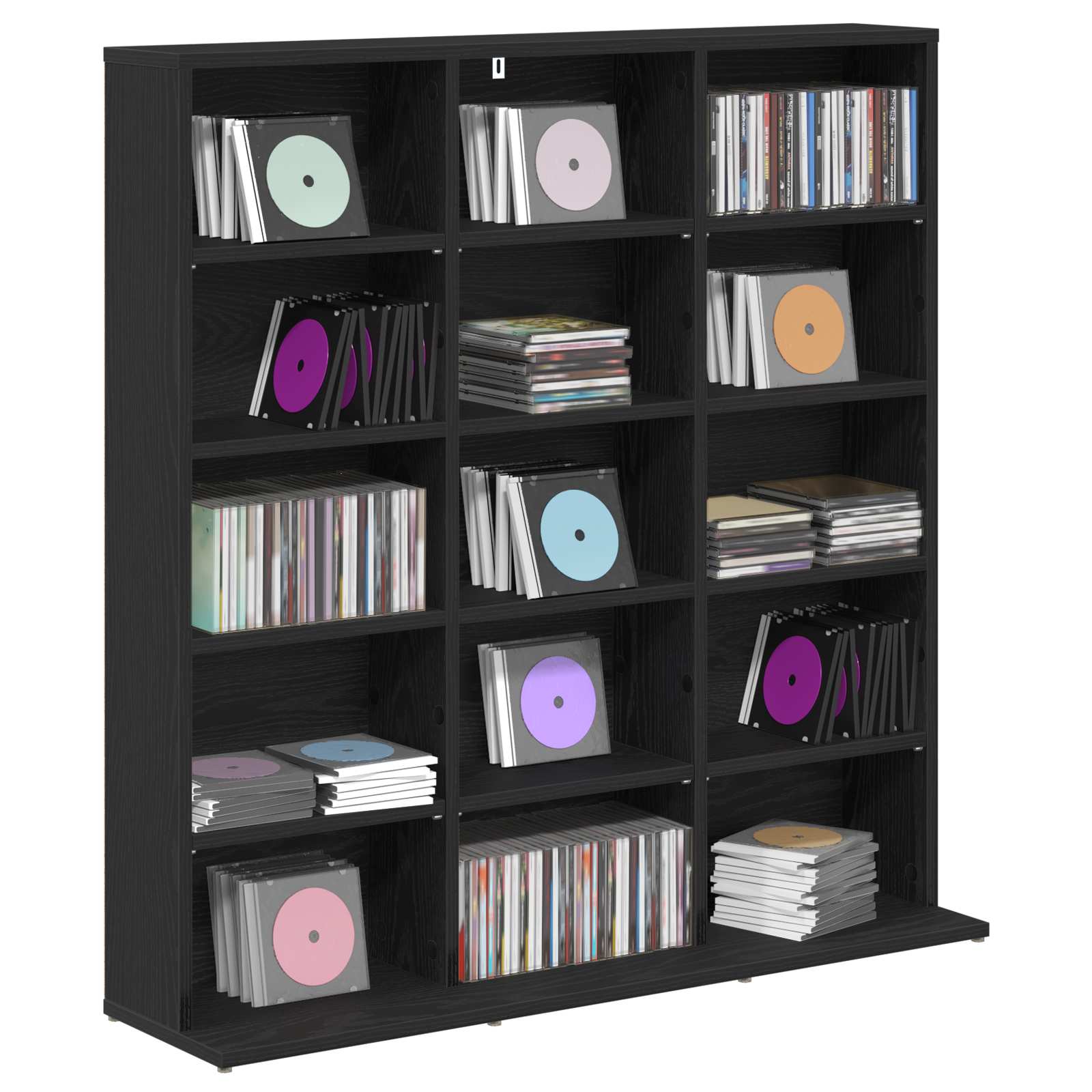 vidaXL CD Cabinet Black Oak 96 x 23.5 x 97.5 cm Engineered Wood 3