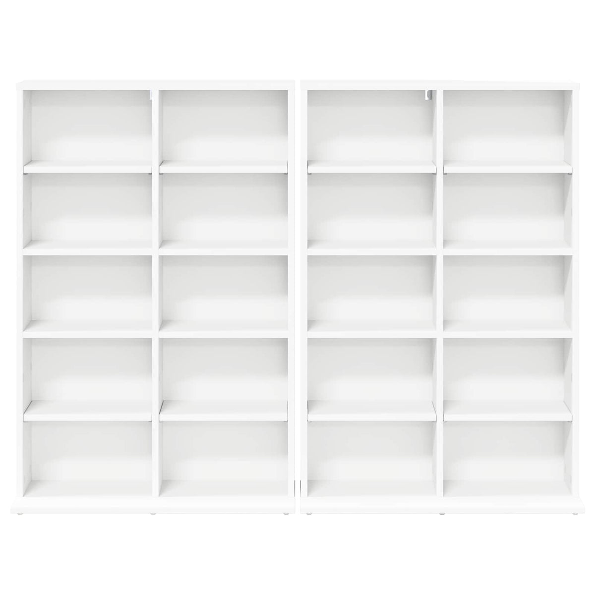 CD Cabinet 2 pcs White Engineered Wood, image 6