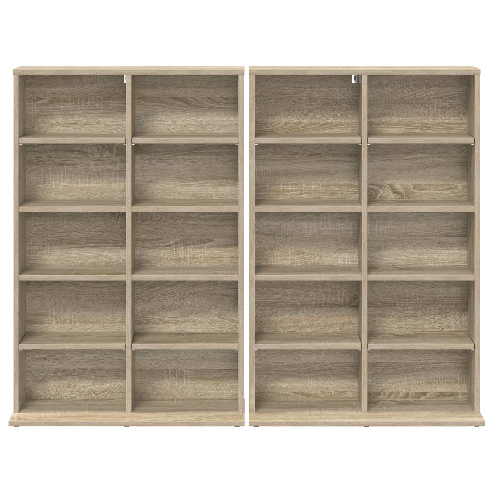 vidaXL CD Cabinet 2 pcs Sonoma Oak 65 x 23.5 x 97.5 cm Engineered Wood 6