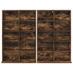 vidaXL CD Cabinet 2 pcs Smoked Oak 65 x 23.5 x 97.5 cm Engineered Wood 6