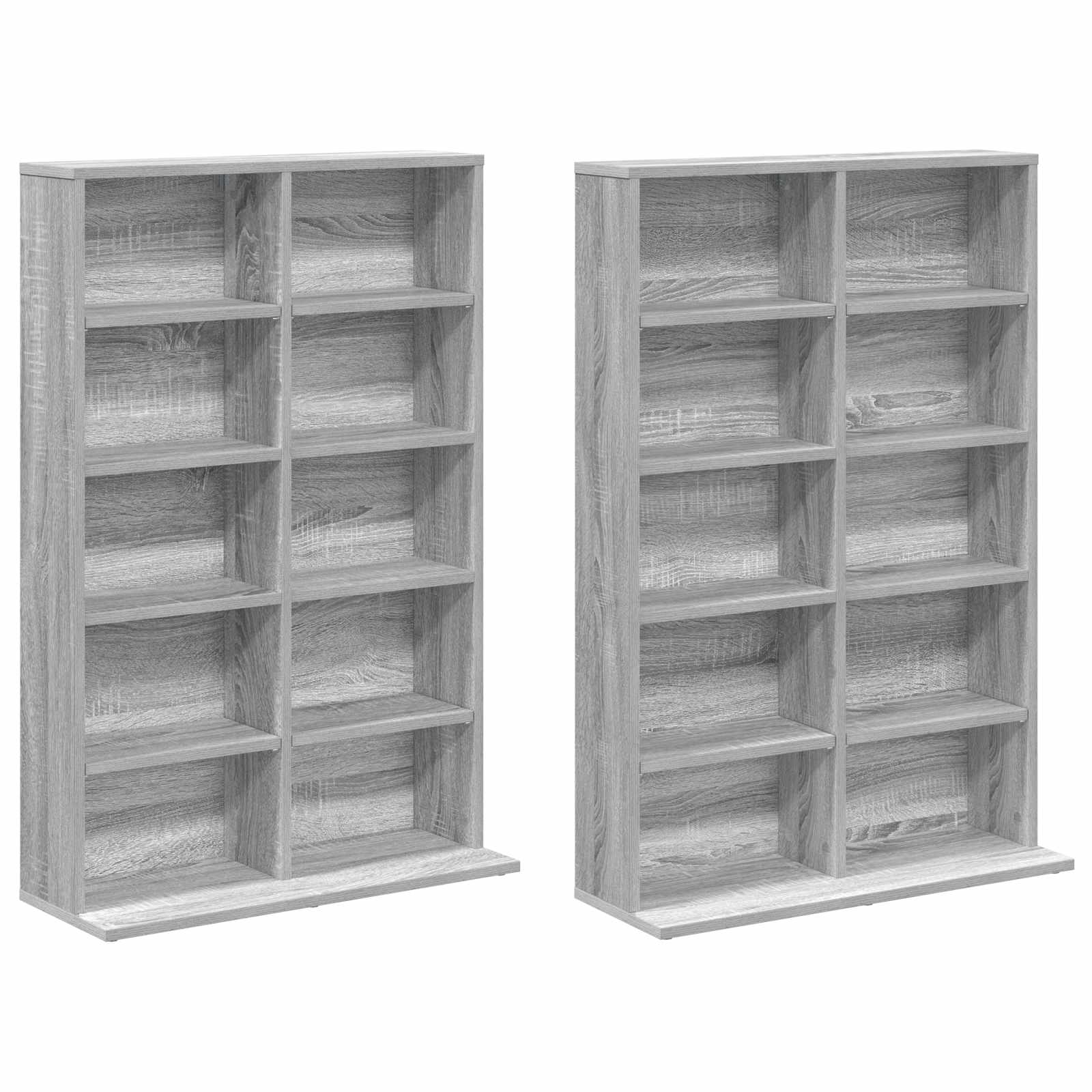 vidaXL CD Cabinet 2 pcs Grey Sonoma 65 x 23.5 x 97.5 cm 5